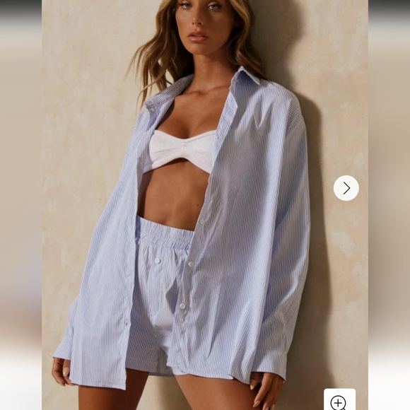 MISSPAP Striped Oversized Shirt And Shorts Co-Ord Set Size 8 - Picture 5 of 17